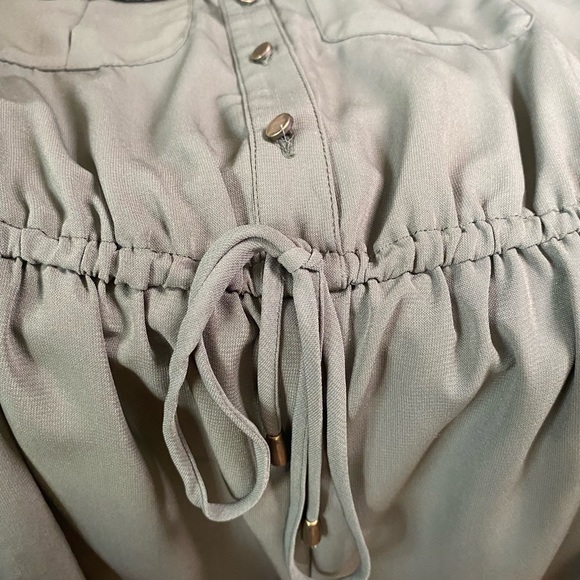 BeBop Small Olive Green Shorts Romper with Drawstring Waist - Picture 5 of 5